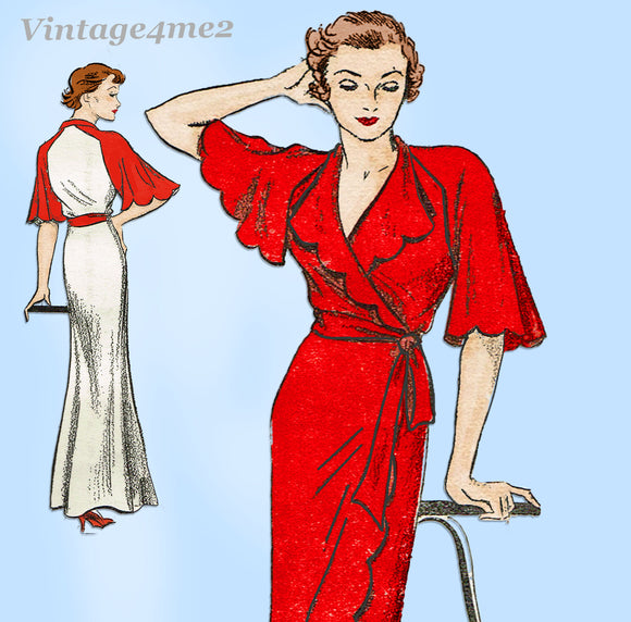 New York 470: 1930s Uncut Misses Housecoat Size 36 Bust Vintage Sewing Pattern