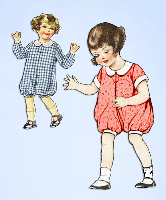 1920s Original Vintage Pictorial Review Pattern 2629 Toddlers Bubble Romper Sz 2