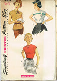 1950s Vintage Misses Blouse Uncut 1953 Simplicity Sewing Pattern 4434 Size 12