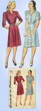 1940s Vintage Simplicity Sewing Pattern 1042 Uncut WWII Shirtwaist Dress Sz 32B
