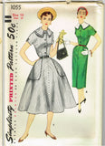 1950s Vintage Simplicity Sewing Pattern 1055 Uncut Misses Street Dress Sz 14 32B