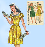 1940s Vintage Simplicity Sewing Pattern 1064 Easy Teen Misses Dress Sz 32 B