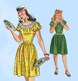 1940s Vintage Simplicity Sewing Pattern 1064 Easy Teen Misses Dress Sz 32 B