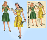 1940s Vintage Simplicity Sewing Pattern 1064 Easy Teen Misses Dress Sz 32 B