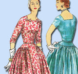 1950s Vintage Misses Cocktail Dress Uncut 1955 Simplicity Sewing Pattern Size 14
