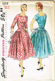 1950s Vintage Misses Cocktail Dress Uncut 1955 Simplicity Sewing Pattern Size 14