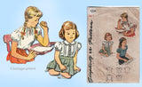 1940s Vintage Simplicity Sewing Pattern 1209 Sweet Toddler Girls Blouse Size 4