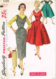1950s Vintage Simplicity Sewing Pattern 1235 Uncut Misses Dress or Jumper Sz 13 - Vintage4me2