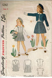 1940s Vintage Simplicity Sewing Pattern 1242 Cute Toddler Girls WWII Suit - Size 6