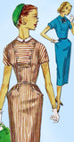 1950s Vintage Simplicity Sewing Pattern 1519 Uncut Misses Slender Day Dress 32 B