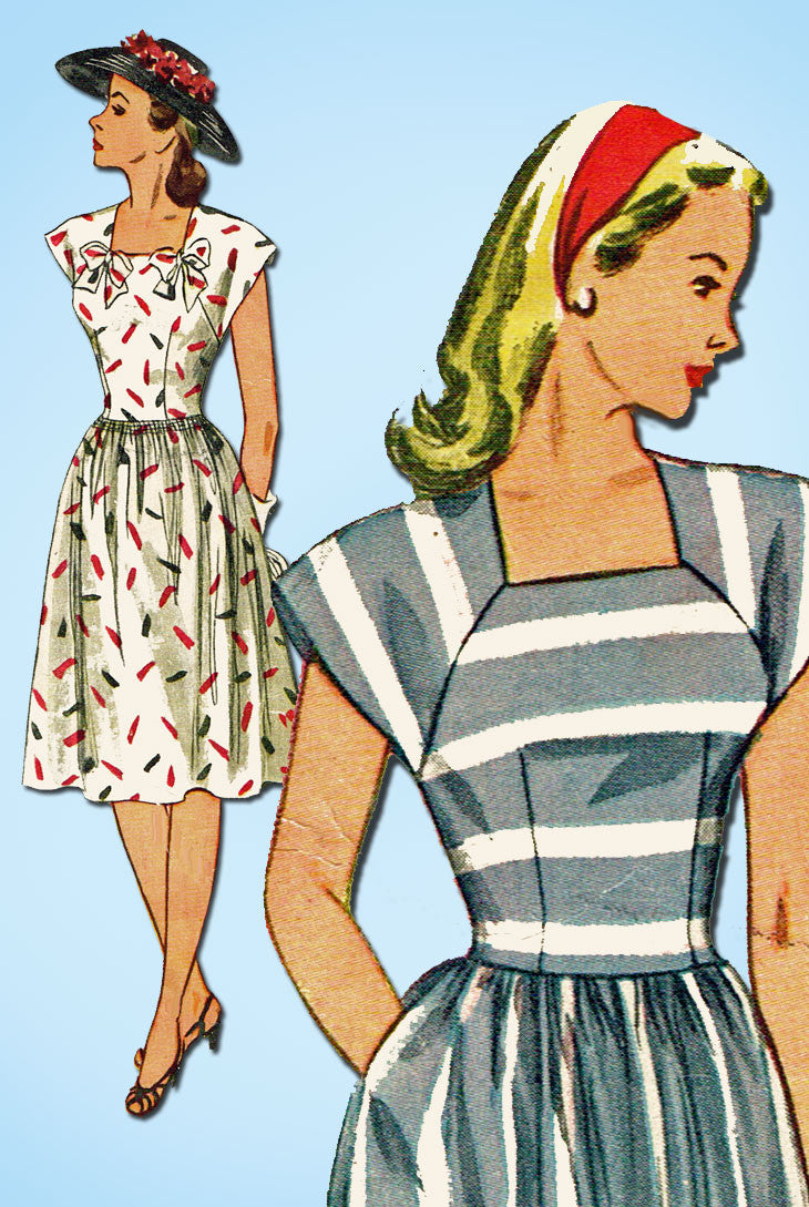 1940s Vintage Simplicity Sewing Pattern 1676 Easy Misses Summer Dress –  Vintage4me2