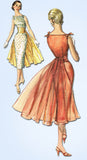 1950s Vintage Simplicity Sewing Pattern 1679 Misses Cocktail Dress w Drape 36 B
