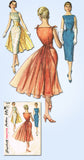 1950s Vintage Simplicity Sewing Pattern 1679 Misses Cocktail Dress w Drape 36 B
