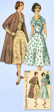1950s Vintage Simplicity Sewing Pattern 1930 Misses Dress and Swagger Coat 32B