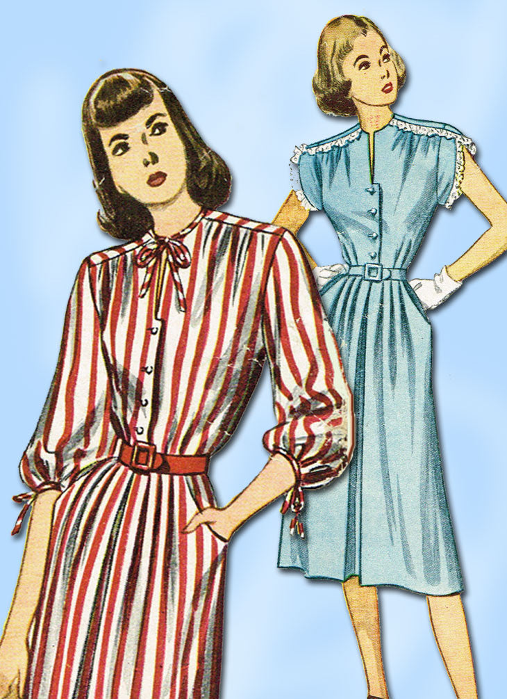 1940s shirt dress pattern Dress Sewing Pattern 1940s Shirtwaist Dress Shirt Dress