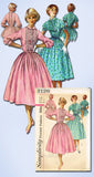 1950s Vintage Simplicity Sewing Pattern 2126 Uncut Misses Shirtwaist Dress Sz 32