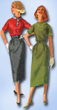1950s Vintage Simplicity Sewing Pattern 2139 Misses Simple to Make Dress 31.5 B