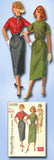 1950s Vintage Simplicity Sewing Pattern 2139 Misses Simple to Make Dress 31.5 B