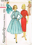 1950s Vintage Simplicity Sewing Pattern 2149 Uncut Misses Shirtwaist Dress 34B
