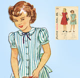 1940s Vintage Simplicity Sewing Pattern 2194 Cute Girls Princess Dress Size 12 - Vintage4me2