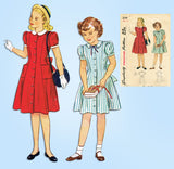 1940s Vintage Simplicity Sewing Pattern 2194 Cute Girls Princess Dress Size 12 - Vintage4me2