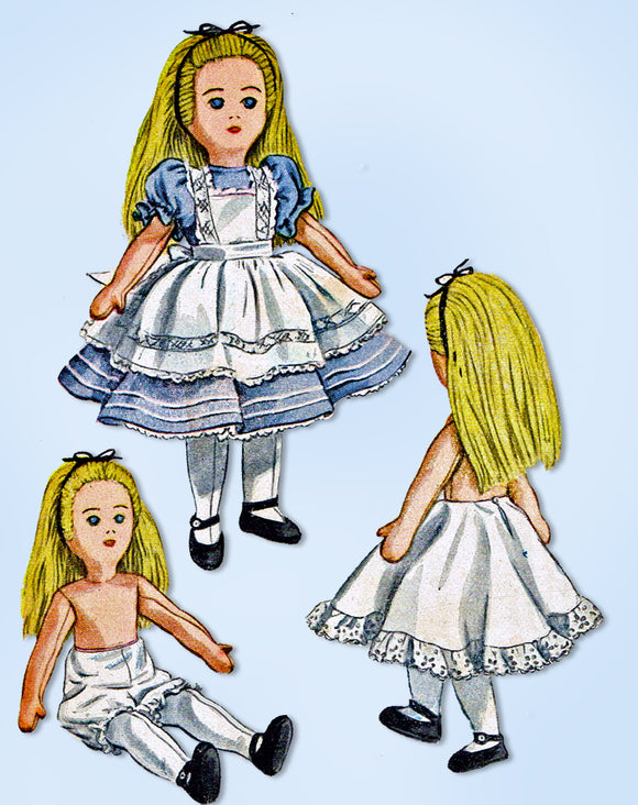 1940s Original Vintage Simplicity Pattern 2240 Uncut Alice in Wonderland Doll