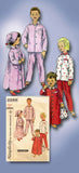 1950s Vintage Simplicity Sewing Pattern 2288 Toddlers Nightshirt Pjs & Cap Sz 4