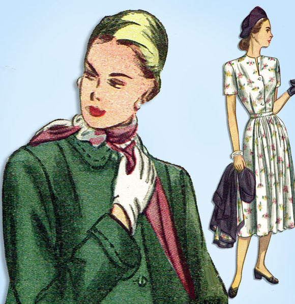 1940s Vintage Simplicity Sewing Pattern 2302 Misses Maternity Dress Size 32 Bust - Vintage4me2