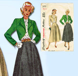 1940s Vintage Simplicity Sewing Pattern 2372 Misses Suit and Tucked Blouse 31B - Vintage4me2