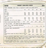 1950s Vintage Simplicity Sewing Pattern 3848 Uncut Misses Shirtwaist Dress Sz 12