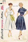 1950s Vintage Simplicity Sewing Pattern 3876 Misses Easy Sun Dress Size 18 36 Bust