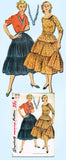 1950s Vintage Simplicity Sewing Pattern 3978 Uncut Misses 2 Piece Dress Sz 16 34