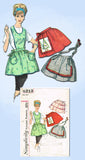 1960s Vintage Simplicity Sewing Pattern 4213 Misses Apron Set w Trans Fits All