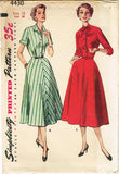 1950s Vintage Simplicity Sewing Pattern 4430 Uncut Misses Shirtwaist Dress Sz 18