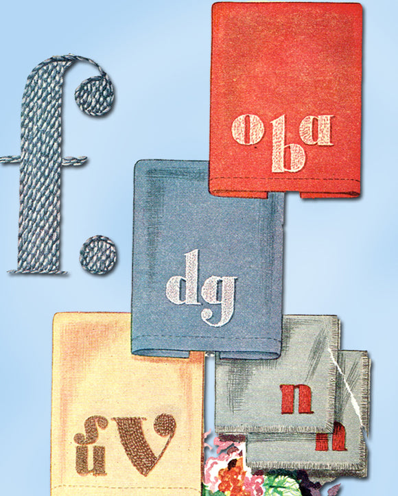 1940s Vintage Simplicity Embroidery Transfer 7203 Uncut Modern Monogram Alphabet