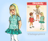 Simplicity 9089: 1960s Cute Toddler Girls Party Dress Sz1 Vintage Sewing Pattern