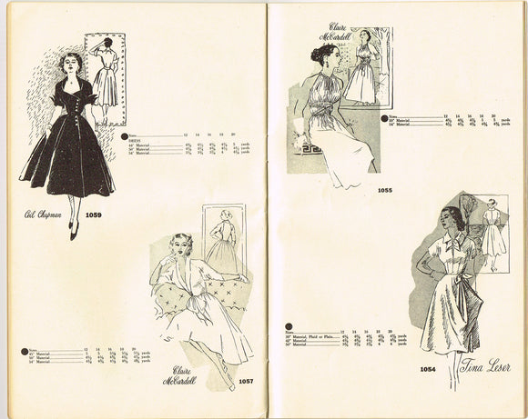 1950s Rare Vintage Spadea American Designer Sewing Pattern Small Catalog