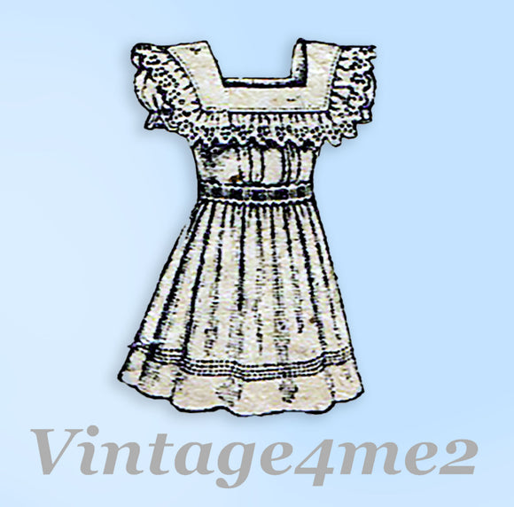 Standard 5552: 1890s Rare Toddler Girls Dress Size 22 B Vintage Sewing Pattern