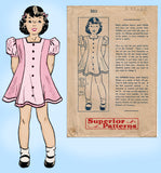 1930s Vintage Superior Sewing Pattern 533 Toddler Girls Princess Dress Size 6