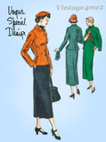 Vogue Special Design S-4907: 1940s Misses Slender Suit Sz 30 B Vintage Sewing Pattern