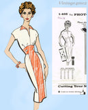 Mail Order 1-468: 1950s Chic Uncut Misses Wiggle Dress 34B Vintage Sewing Pattern