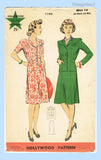Hollywood 1194: 1940s Classic Misses WWII Suit Size 32 B Vintage Sewing Pattern