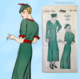 Ladies Home Journal 1228: 1930s Uncut Misses Street Dress 34 B Vintage Sewing Pattern