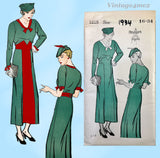 Ladies Home Journal 1228: 1930s Uncut Misses Street Dress 34 B Vintage Sewing Pattern