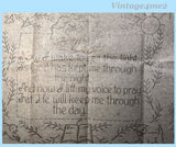 1940s Original Mail Order Embroidery Transfer 1245 Uncut Now I Lay Me Sampler