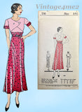 Own Name 136: 1930s Uncut Misses Street Dress Size 36 B Vintage Sewing Pattern