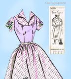 Mail Order 1457: 1950s Full Skirt Rockabilly Dress Sz 10 Vintage Sewing Pattern Complete