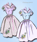 Mail Order 1457: 1950s Full Skirt Rockabilly Dress Sz 10 Vintage Sewing Pattern Complete