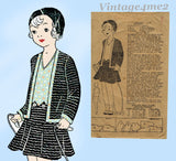 1920s Vintage Mail Order Sewing Pattern 1895 Little Girls Flapper Dress Sz 8
