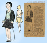 1920s Vintage Mail Order Sewing Pattern 1895 Little Girls Flapper Dress Sz 8